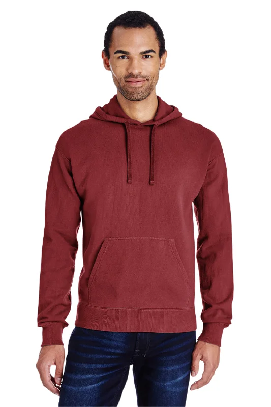 ComfortWash By Hanes Mens Hooded Sweatshirt Hoodie w/ Pouch Pocket - Cayenne Red