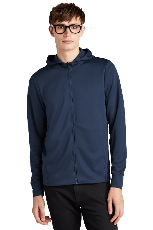 Mercer+Mettle Mens Double Knit Full Zip Hooded Sweatshirt Hoodie w/ Pockets - Insignia Blue