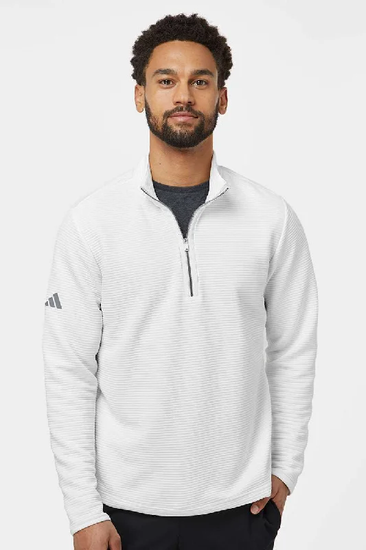 Adidas Mens Spacer 1/4 Zip Sweatshirt - Core White