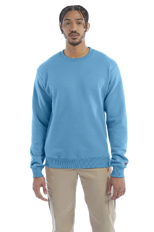 Champion Mens Double Dry Eco Moisture Wicking Fleece Crewneck Sweatshirt - Lagoon Blue