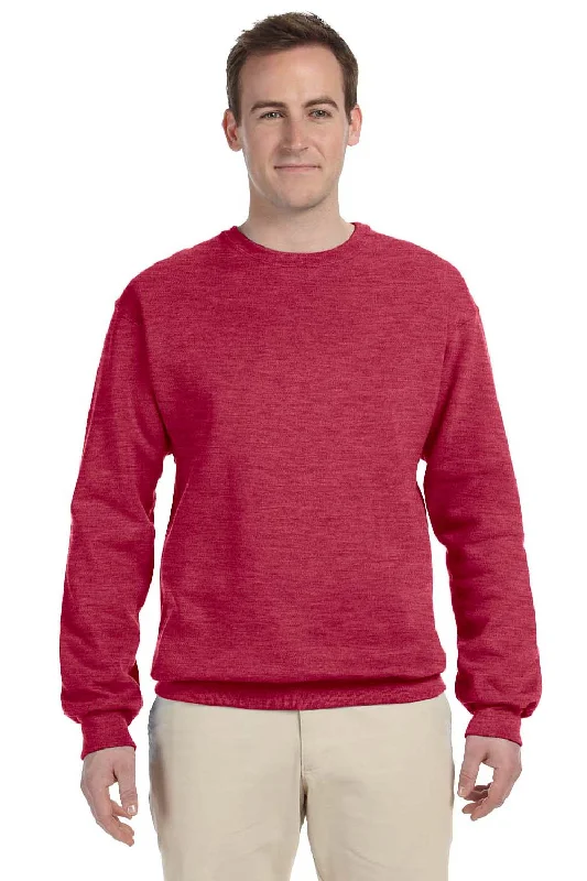 Jerzees Mens NuBlend Fleece Crewneck Sweatshirt - Vintage Heather Red