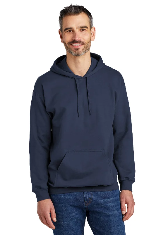 Gildan Mens Softstyle Hooded Sweatshirt Hoodie w/ Pouch Pocket - Navy Blue