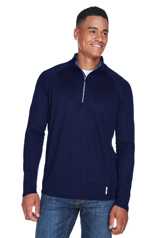 North End Mens Radar Performance Moisture Wicking 1/4 Zip Sweatshirt - Classic Navy Blue