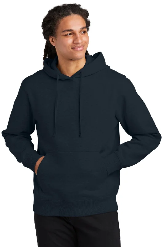 District Mens V.I.T. Heavyweight Fleece Hooded Sweatshirt Hoodie w/ Pouch Pocket - New Navy Blue