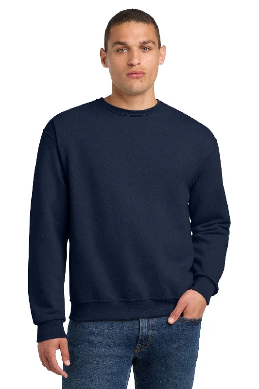 Jerzees Mens NuBlend Fleece Crewneck Sweatshirt - Navy Blue