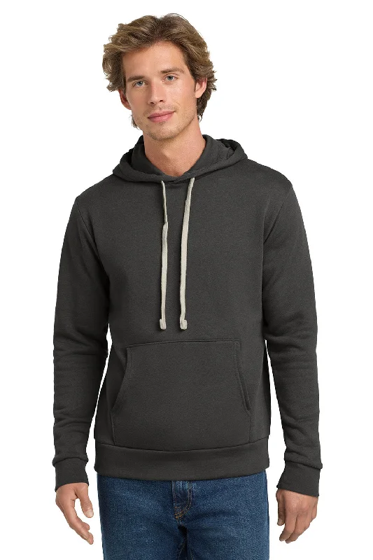 Next Level Mens Fleece Hooded Sweatshirt Hoodie w/ Pouch Pocket - Heavy Metal Grey