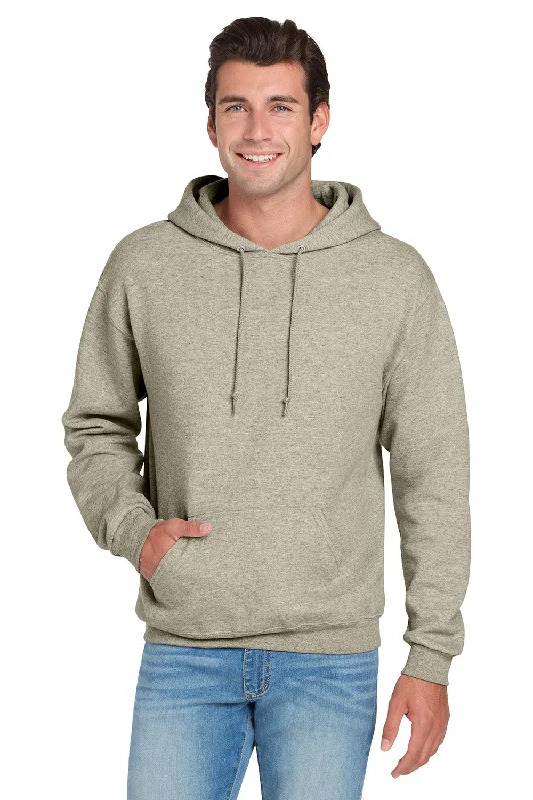 Jerzees Mens NuBlend Pill Resistant Fleece Hooded Sweatshirt Hoodie w/ Pouch Pocket - Heather Oatmeal