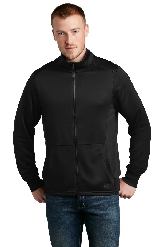 New Era Mens Performance Terry Full Zip Sweatshirt w/ Pockets - Black