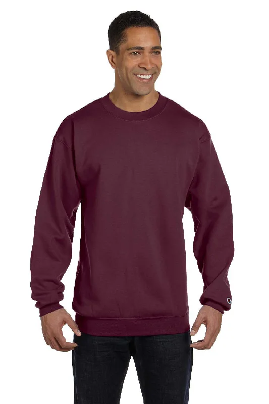 Champion Mens Double Dry Eco Moisture Wicking Fleece Crewneck Sweatshirt - Maroon