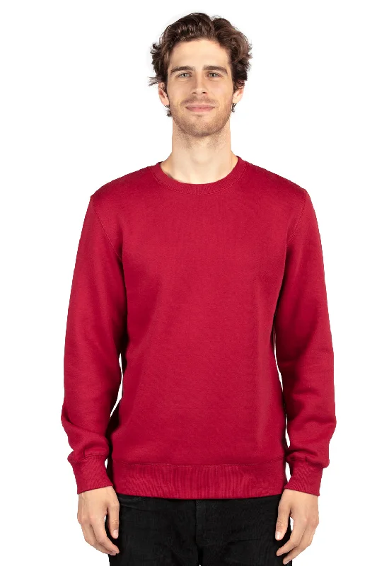 Threadfast Apparel Mens Ultimate Fleece Crewneck Sweatshirt - Burgundy