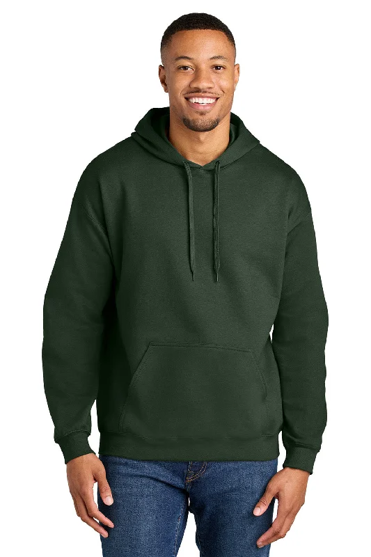 Gildan Mens Softstyle Hooded Sweatshirt Hoodie w/ Pouch Pocket - Forest Green