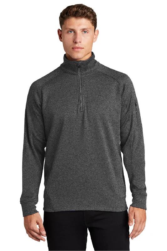 Sport-Tek Mens Tech Moisture Wicking Fleece 1/4 Zip Sweatshirt w/ Pocket - Heather Graphite Grey