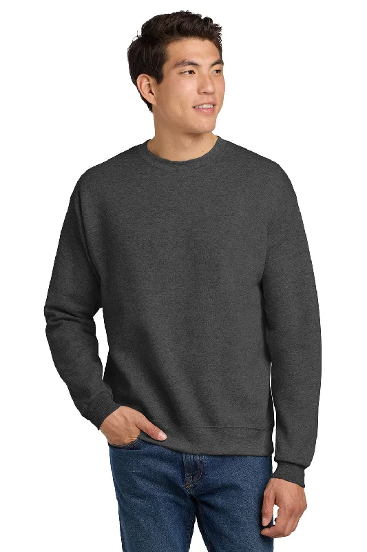 Hanes Mens EcoSmart Print Pro XP Pill Resistant Fleece Crewneck Sweatshirt - Heather Charcoal Grey