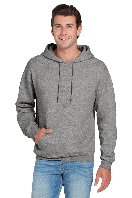 Jerzees Mens NuBlend Pill Resistant Fleece Hooded Sweatshirt Hoodie w/ Pouch Pocket - Oxford Grey