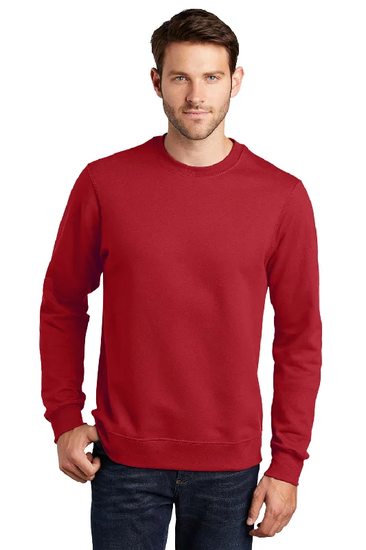 Port & Company Mens Fan Favorite Fleece Crewneck Sweatshirt - Team Cardinal Red