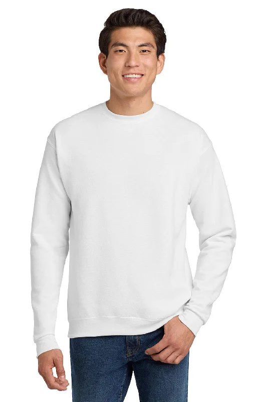 Hanes Mens EcoSmart Print Pro XP Pill Resistant Fleece Crewneck Sweatshirt - White