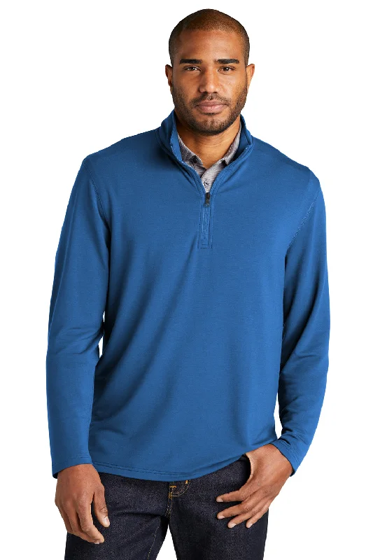 Port Authority Mens Microterry Snag Resistant 1/4 Zip Sweatshirt - Aegean Blue