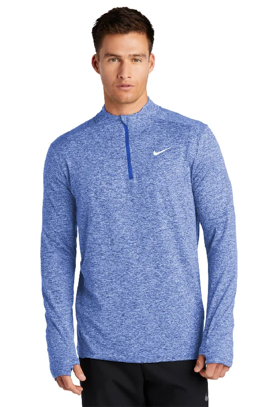 Nike Mens Element Dri-Fit Moisture Wicking 1/4 Zip Sweatshirt - Heather Royal Blue