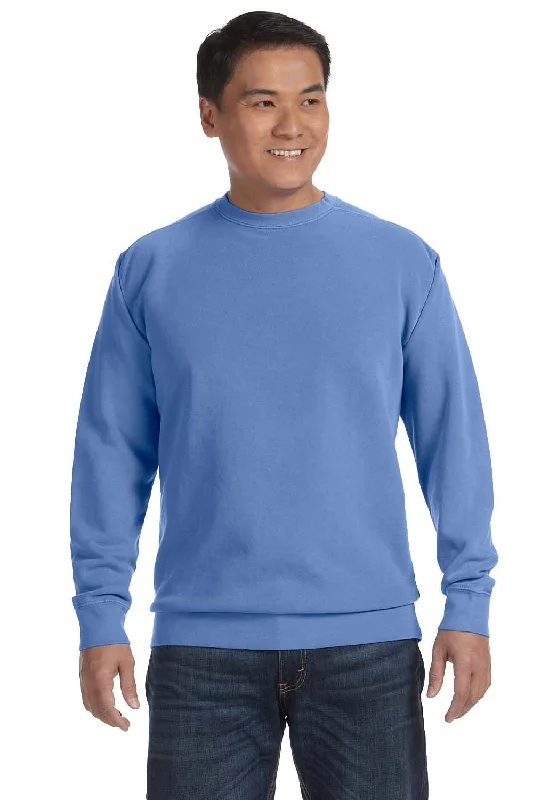 Comfort Colors Mens Crewneck Sweatshirt - Flo Blue