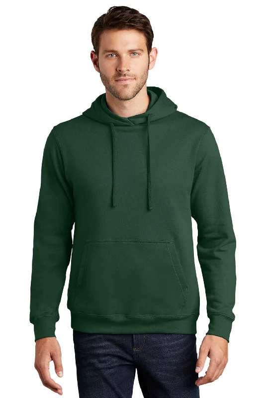 Port & Company Mens Fan Favorite Fleece Hooded Sweatshirt Hoodie w/ Pouch Pocket - Forest Green