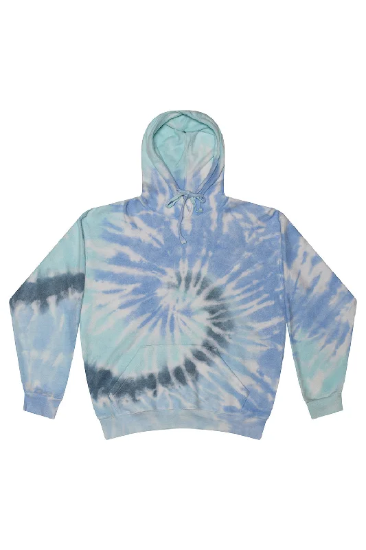 Tie-Dye Mens Cloud Hooded Sweatshirt Hoodie w/ Pouch Pocket - Lagoon