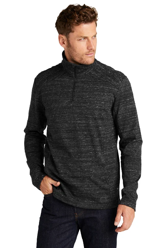 Ogio Mens Flux 1/4 Zip Sweatshirt w/ Pockets - Heather Blacktop