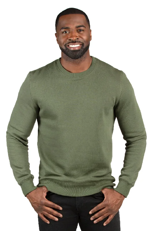 Threadfast Apparel Mens Ultimate Fleece Crewneck Sweatshirt - Army Green