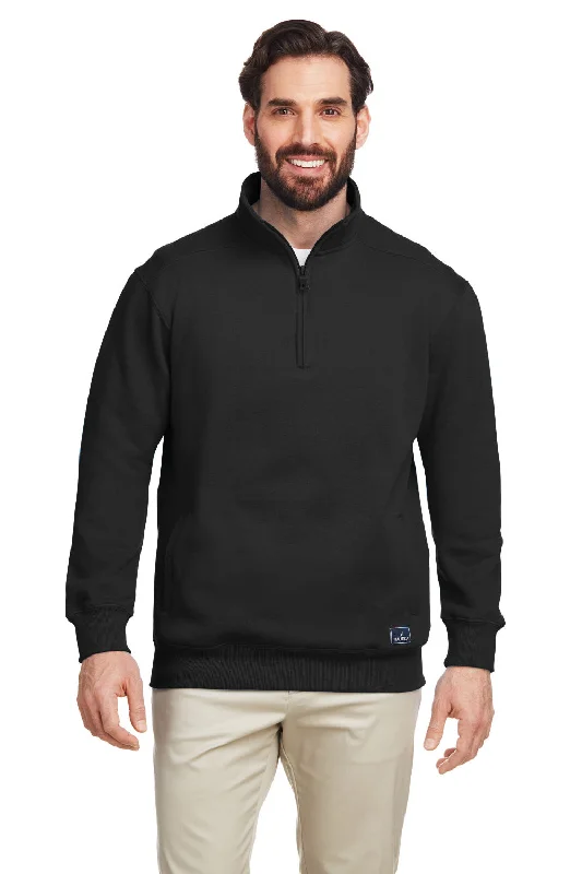 Nautica Mens Anchor 1/4 Zip Sweatshirt w/ Pockets - Black