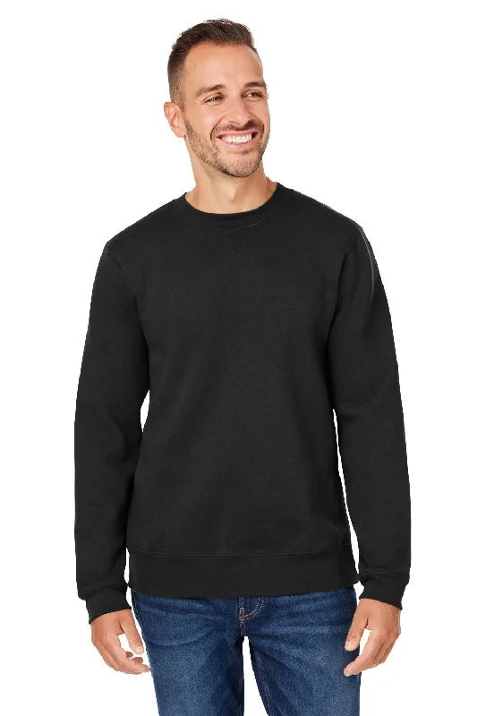 J America Mens Premium Fleece Crewneck Sweatshirt - Black