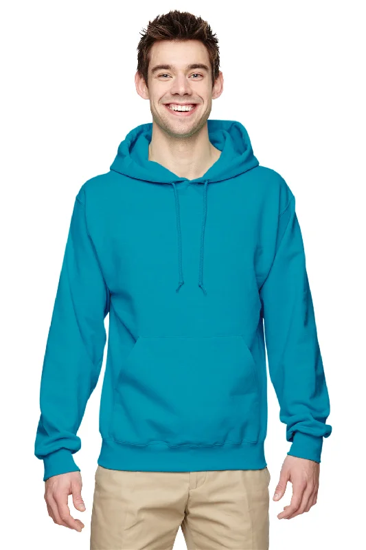 Jerzees Mens NuBlend Pill Resistant Fleece Hooded Sweatshirt Hoodie w/ Pouch Pocket - California Blue