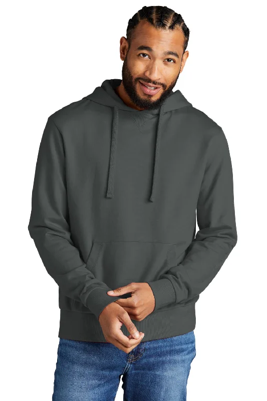 Allmade Mens Organic French Terry Hooded Sweatshirt Hoodie w/ Pouch Pocket - Terrain Grey