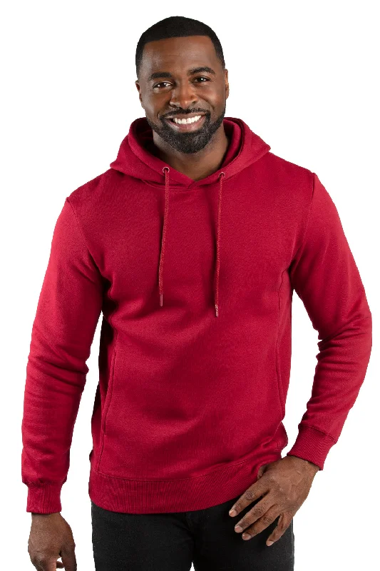 Threadfast Apparel Mens Ultimate Fleece Hooded Sweatshirt Hoodie w/ Pockets - Burgundy