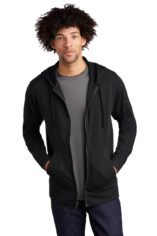 Sport-Tek Mens Moisture Wicking Fleece Full Zip Hooded Sweatshirt Hoodie w/ Pockets - Black