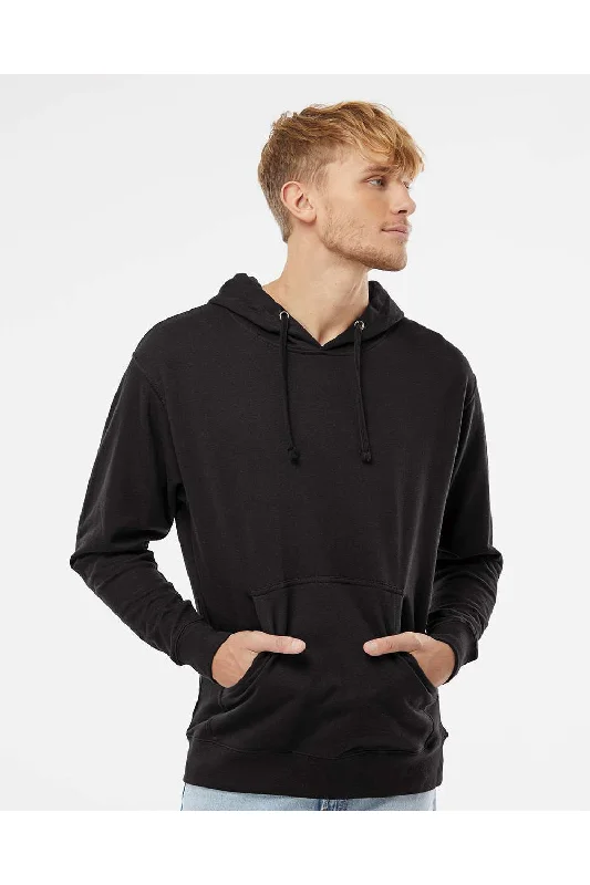 Independent Trading Co. Mens Hooded Sweatshirt Hoodie w/ Pouch Pocket - Black