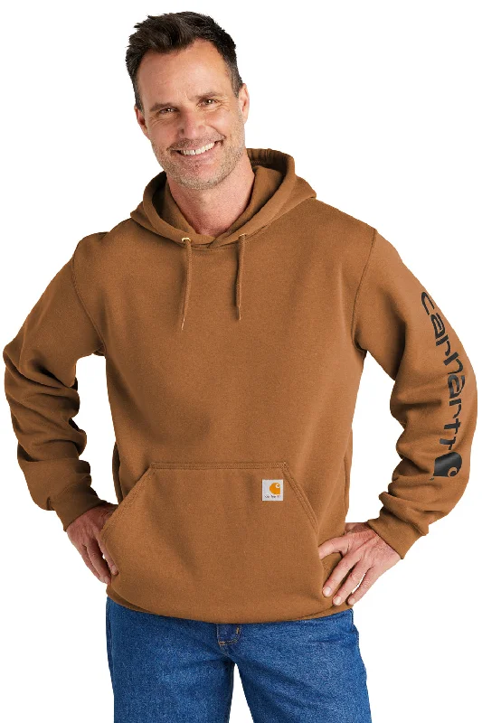 Carhartt Mens Hooded Sweatshirt Hoodie w/ Pouch Pocket - Carhartt Brown