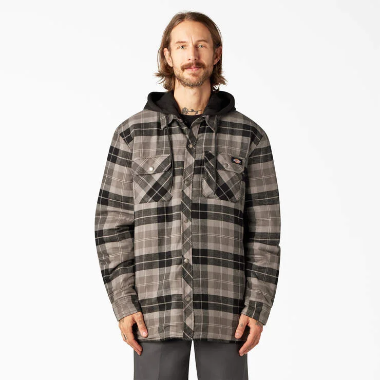 Flannel Hooded Shirt Jacket