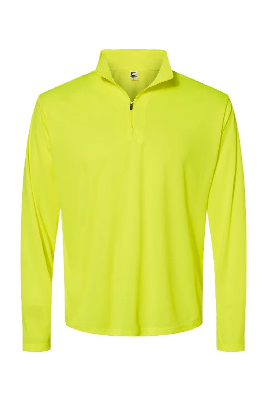 C2 Sport Mens Moisture Wicking 1/4 Zip Sweatshirt - Safety Yellow - Closeout