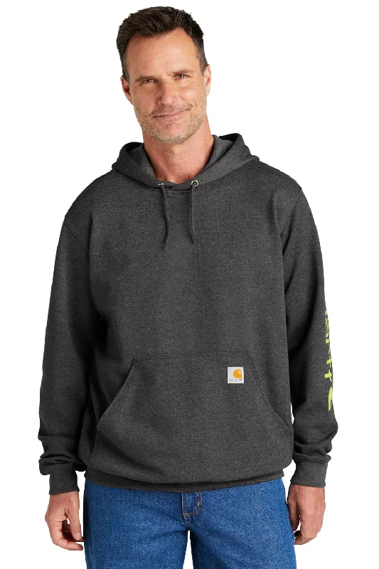 Carhartt Mens Hooded Sweatshirt Hoodie w/ Pouch Pocket - Heather Carbon Grey