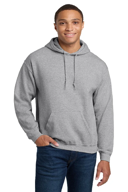 Gildan Mens Pill Resistant Hooded Sweatshirt Hoodie w/ Pouch Pocket - Sport Grey