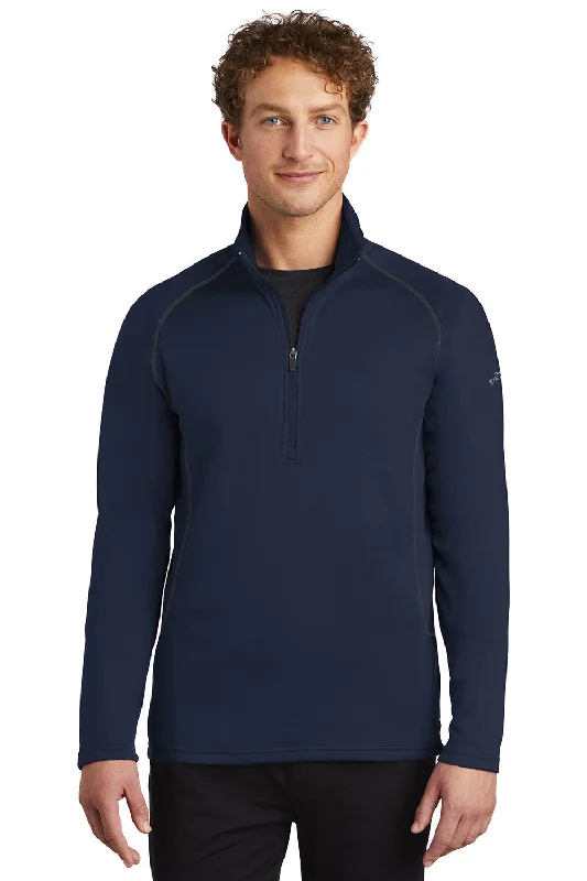 Eddie Bauer Mens Smooth Fleece 1/4 Zip Sweatshirt - River Navy Blue - Closeout