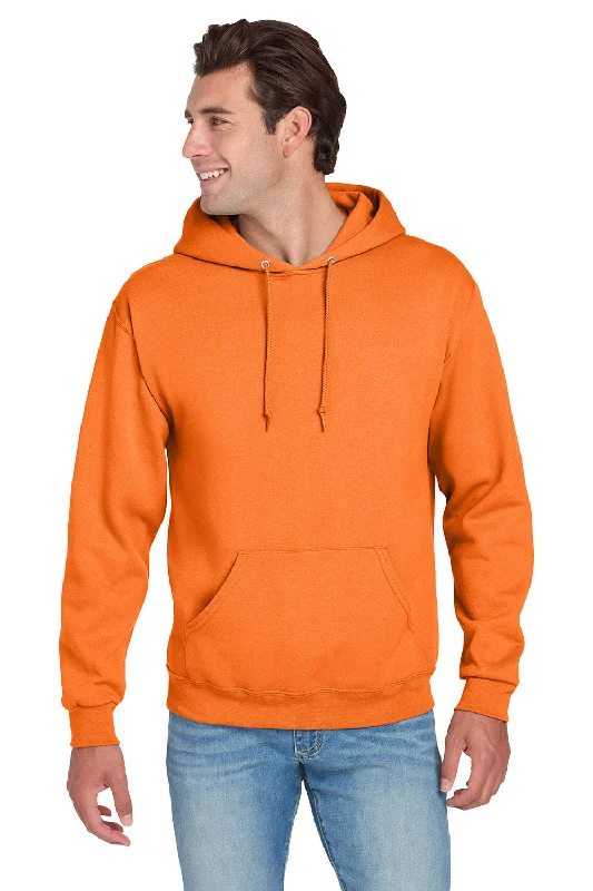 Jerzees Mens NuBlend Pill Resistant Fleece Hooded Sweatshirt Hoodie w/ Pouch Pocket - Safety Orange