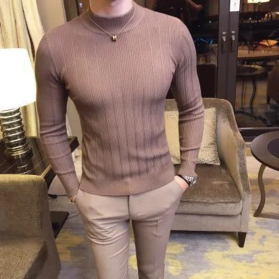 Men's Sweater Long Sleeve Striped Pattern Sweater