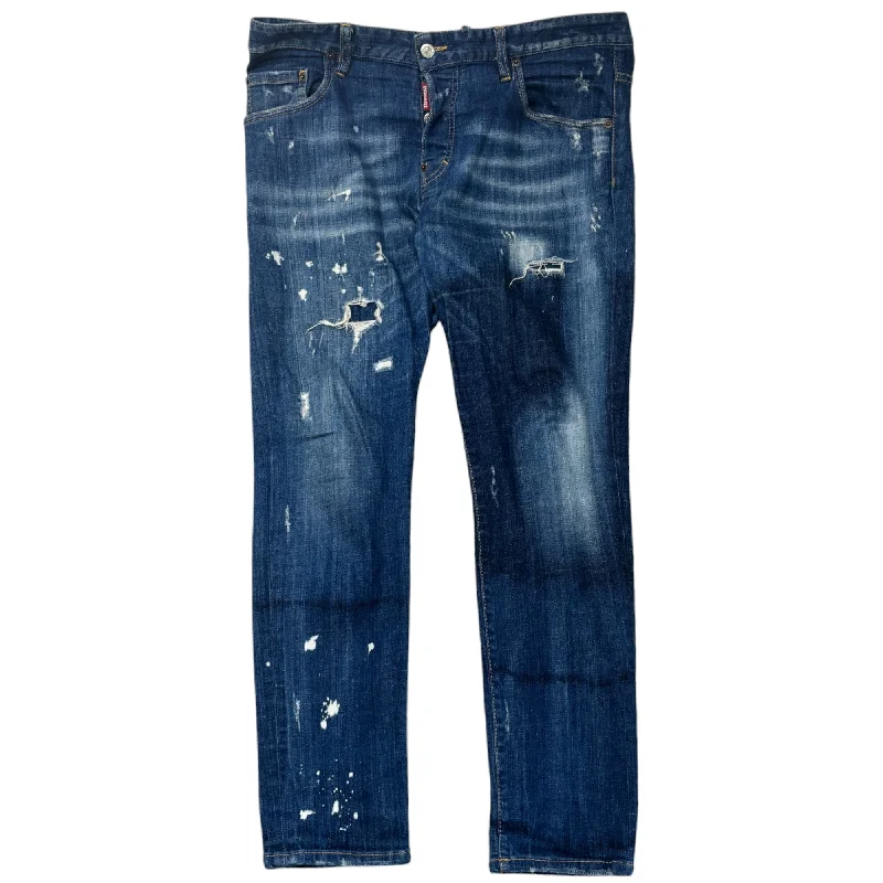 Men's Distressed Jeans Blue Size IT 52 / UK 36