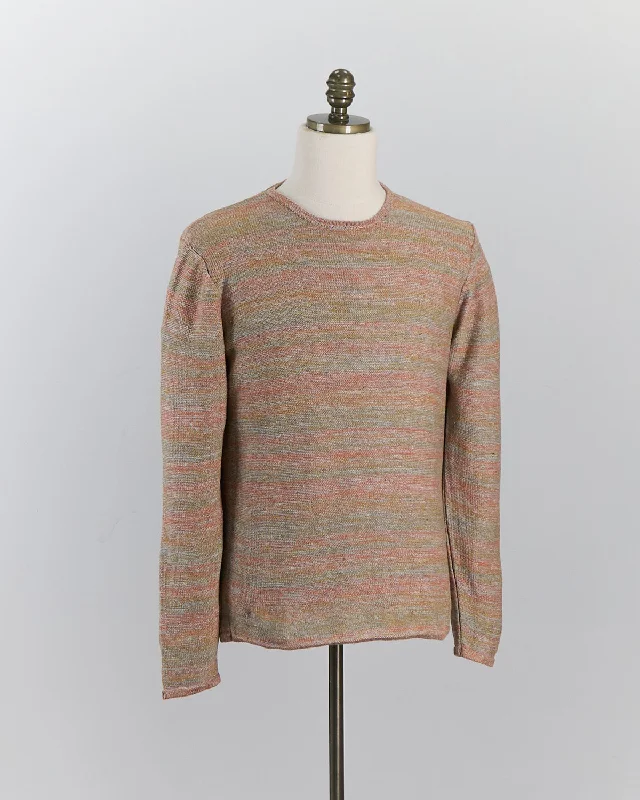 Bun Na Spreire Shadow Multicolour Stripe Linen Crewneck