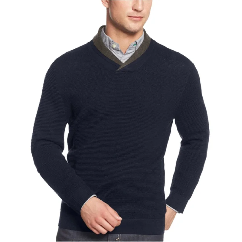 Club Room Mens Merino Double Shawl Sweater, Blue, Big 2X