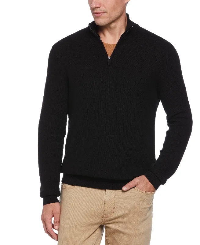 Ribbed Quarter Zip Sweater