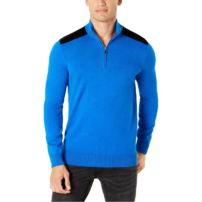 I-N-C Mens Velvet Shoulder Knit Sweater