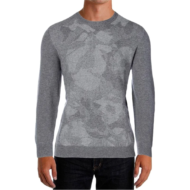 Calvin Klein Mens Long Sleeve Pullover Sweater, Grey, Large