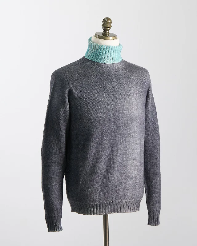 Reversable, Double Airbrush, 7 Gauge, 100% Merino, Turtleneck Sweater