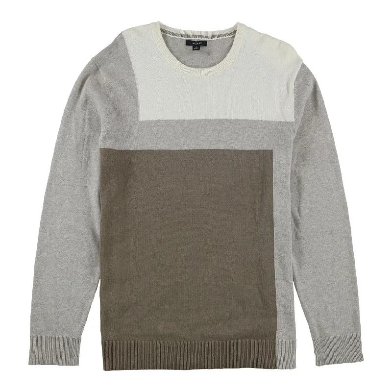 Alfani Mens Colorblocked Pullover Sweater, Beige, Large